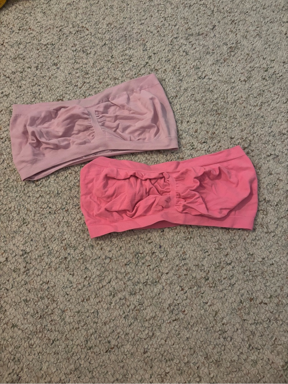 Seamless Strapless Bandeau Bras - Light Pink & Coral (2-Pack)